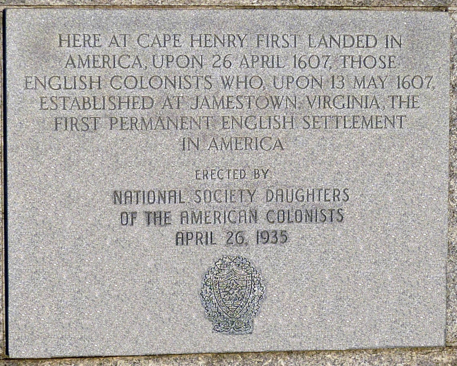 Cape Henry Memorial Marker